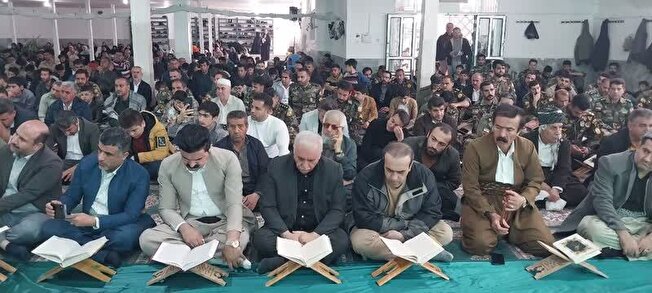 برگزاری محفل انس با قرآن در مسجد جامع مریوان