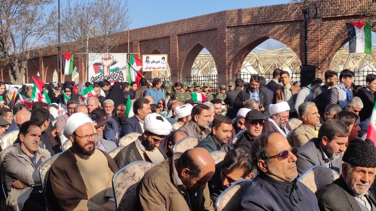 تجمع مردم دارالارشاد اردبیل در حمایت از مردم مظلوم غزه 