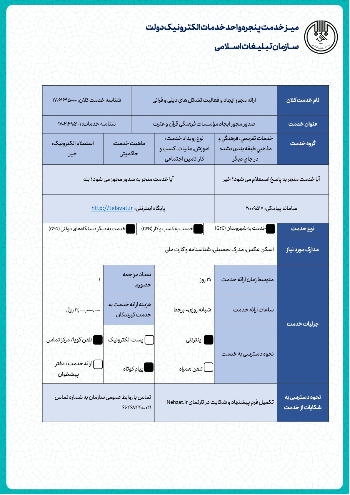 صدور مجوز ایجاد مؤسسات فرهنگی قرآن و عترت