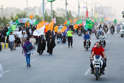 شادپیمایی ۷ کیلومتری در قم