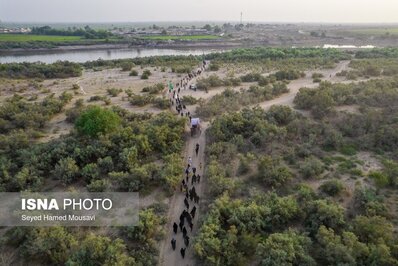 استقبال گرم مردم روستا‌های حاشیه رودخانه دز از زائرین اربعین حسینی