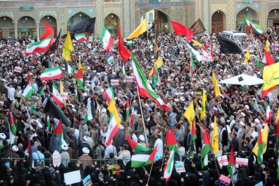 اجتماع بزرگ مردم قم در حمایت از مظلومان فلسطین