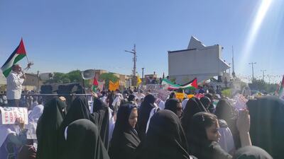 اجتماع بزرگ مردم دهلران در پی محکومیت حمله رژیم صهیونیستی