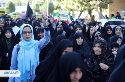 راهپیمایی مردم همدان در اعتراض به جنایت رژیم اسراییل