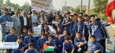 حضور دانش آموزان صدرا در راهپیمایی ۱۳ آبان