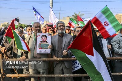 تجمع مردم اهواز در حمایت از مردم فلسطین