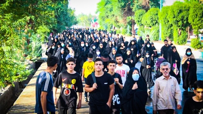 پیاده روی جاماندگان اربعین حسینی بهبهان تا قدمگاه امام هشتم