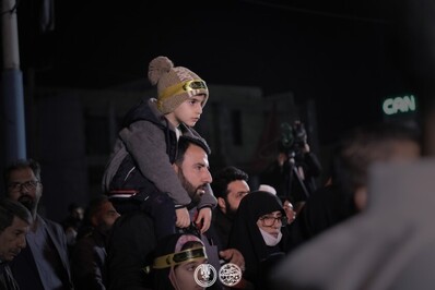 مراسم تشییع دو شهید گمنام در اجتماع «بصیرت فاطمی» اهواز برگزار شد