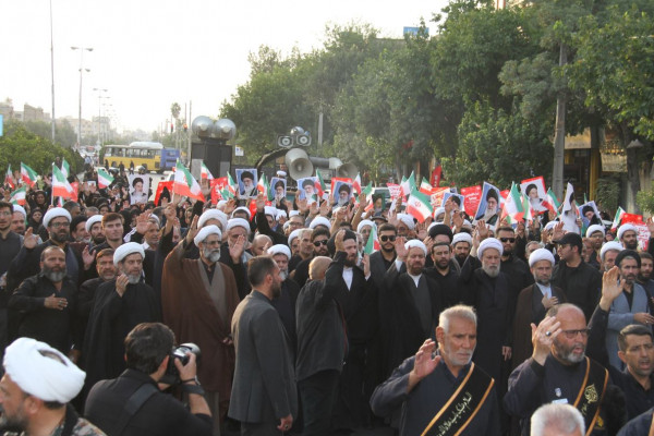 دسته عزاداری علماء و روحانيون شیراز در سومين روز شهادت امام حسین(ع)