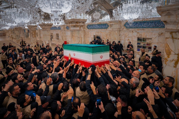 مراسم تشییع پیکر رهبر انقلاب در کربلا و نجف