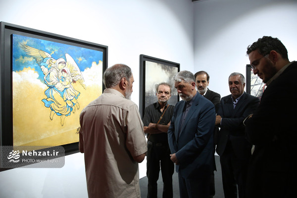 وزیر فرهنگ و ارشاد اسلامی از  نمایشگاه گروهی  «مدرسه میناب» بازدید کرد